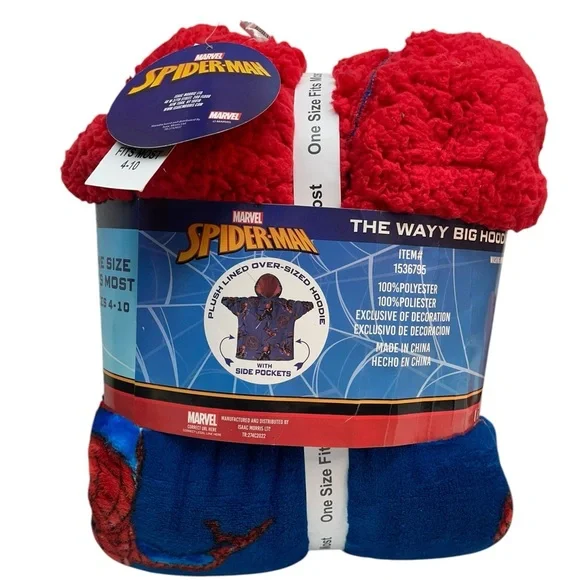 Marvel Spider Man 
The Wayy Big Hoodie oversized Size: Fits Most 4-10 Red & Blue - Picture 2 of 5